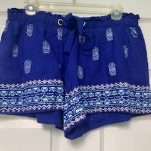 Lilly Pulitzer Blue Linen Shorts - Picture 1 of 2